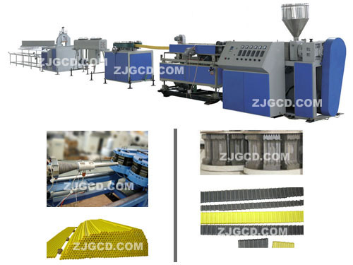 Prestressed plastic corrugated pipe extrusion line